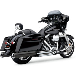 PartzBiz HD CBU-6215RB - Cobra USA Black Power Flo 4.5 ” Slip On ท่อเก็บเสียง Harley Touring FLH/T 95-16 | 6215B