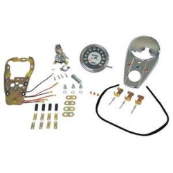 PartzBiz HD MU48403 - Complete Chrome Late Dash Kit Parts 2:1 For Harley Fat Bob Style Tanks 47-90 