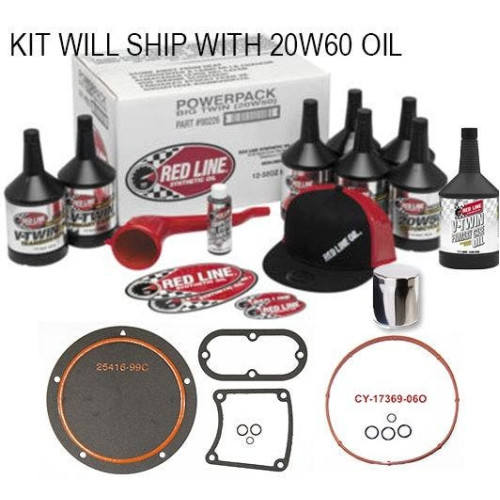 PartzBiz HD: 4420433-Complete Red Line Trans & Primary Oil Kit w/ Gaskets Harley Twin Cam 5 Speed 07-16