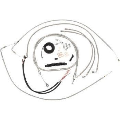 PartzBiz HD: 4420395-Complete Stainless Braided Handlebar Cable/Brake Line Kit — Cable Kit for 2016-2017 Breakout FXSB w/ ABS PartzBiz HD: 4420395-Complete Stainless Braided Handlebar Cable/Brake Line Kit — Cable Kit for 2016-2017 Breakout FXSB w/ ABS