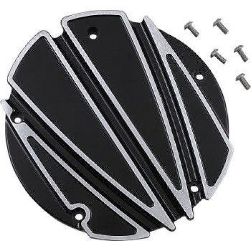 PartzBiz HD: 4420384-Convington Custom Black Derby Cover 5 Hole Harley Touring 16-Up C1875-B