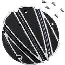 PartzBiz HD DS11070682 - Convington Custom Black Derby Cover 5 Hole Harley Touring 99-15 C1873-B