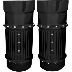 PartzBiz HD DS04110104 - Covingtons Customs Dimpled Black Fork Bellows Slider Covers Boot Harley 14-17 | แฮนด์ C1114-บี