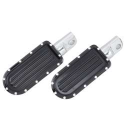 PartzBiz HD DS16201089 - Covingtons Customs Black Dimpled Billet Footpegs หมุดเท้า Harley Male Mount คู่ | C1243-B