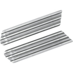 PartzBiz HD DS35010429 - Covingtons Chrome Finned Police Saddlebag Latch ลบแผ่นครอบคลุม Harley 93-08 | C1006-ซี