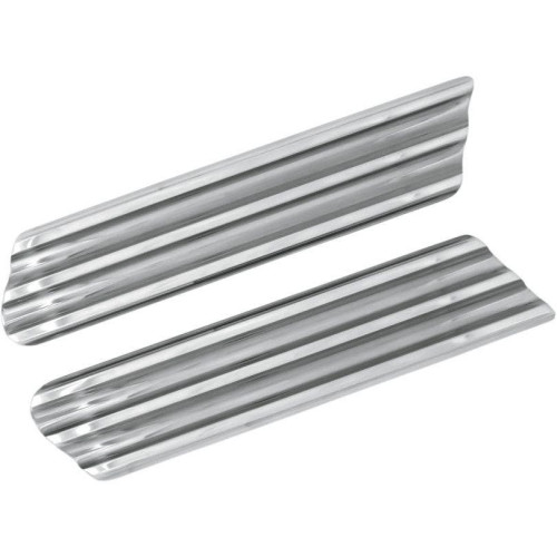 PartzBiz HD: 4420350-Covingtons Chrome Finned Police Saddlebag Latch ลบแผ่นครอบคลุม Harley 93-08 | C1006-ซี