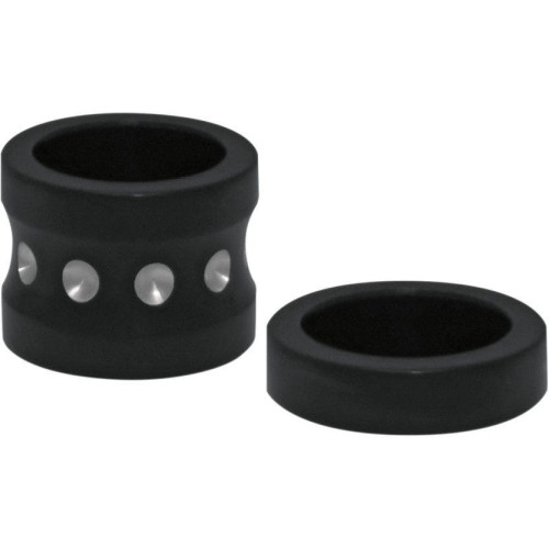 PartzBiz HD: 4420321-Covingtons Customs Black Dimpled Front Axle Spacers Harley FLH 08-17 พร้อม ABS | C0015-บี