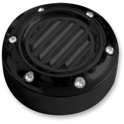 PartzBiz HD DS07100240 - Covingtons Customs Black Dimpled M8 M Eight Oil Dip Stick Cover Harley 17-18 | แฮนด์ C1186-B