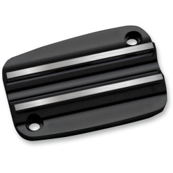 PartzBiz HD DS06101957 - Covingtons Customs Black Finned Front Brake Master Cylinder Cover Harley 17-18 | C1175-B