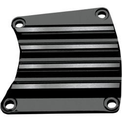 PartzBiz HD DS11070249 - Covingtons Customs Black Finned Primary Inspection Cover Harley FLH/T 85-06 | C1195-B