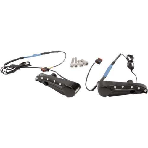 PartzBiz HD: 4420291-Covingtons Customs Black Flush Front Billet ไฟเลี้ยว Harley Road Glide 15-17 | C1300-B