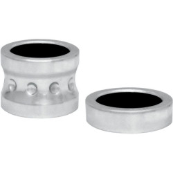 PartzBiz HD DS02220143 - Covingtons Customs Chrome Dimpled Front Axle Spacers Harley FLH 08-17 พร้อม ABS | C0015-ซี PartzBiz HD DS02220143 - Covingtons Customs Chrome Dimpled Front Axle Spacers Harley FLH 08-17 พร้อม ABS | C0015-ซี