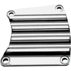 PartzBiz HD DS11070250 - Covingtons Customs Chrome Finned Primary Inspection Cover Harley FLH/T 85-06 | C1195-C