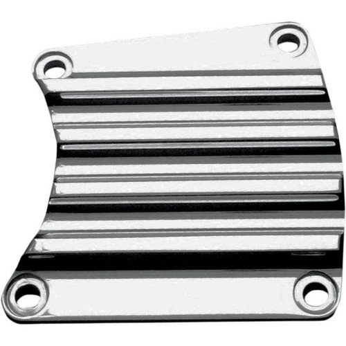 PartzBiz HD: 4420300-ฝาครอบการตรวจสอบหลักครีบ Chrome Finned ของ Covingtons Customs Harley FLH/T 85-06 | C1195-ซี