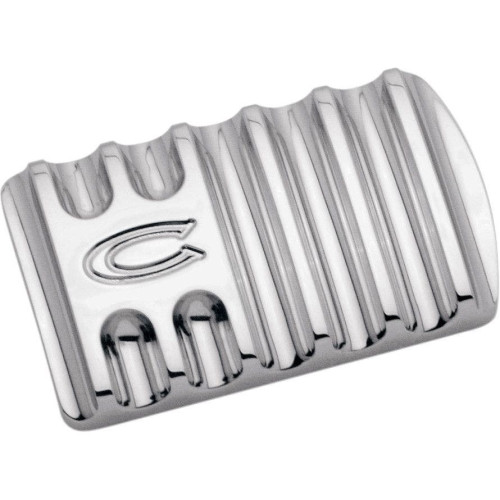 PartzBiz HD: 4420301-Covingtons Customs Chrome Finned Rear Brake Lever Pedal Pad Harley FLH & FLST | C1042-C