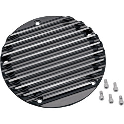 PartzBiz HD DS11070122 - Covingtons Gloss Black Finned CNC Machined Derby Cover Harley Twin Cam 99-17 | C1072-B