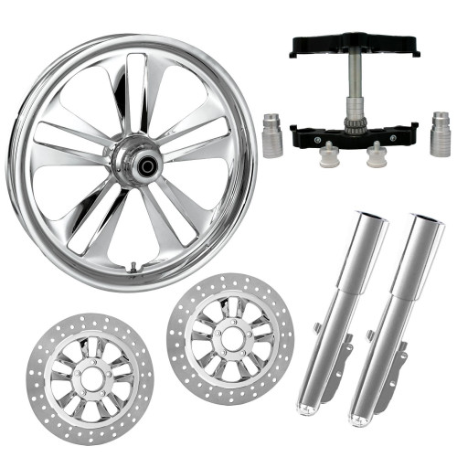PartzBiz HD: 4420274-Crank Chrome 23" Wheel Tire Dual Rotors w/ Raked Triple Trees Lowers & Sliders | CRANK-DUAL-CHR-KIT-PCKG PartzBiz HD: 4420274-Crank Chrome 23" Wheel Tire Dual Rotors w/ Raked Triple Trees Lowers & Sliders | CRANK-DUAL-CHR-KIT-PCKG