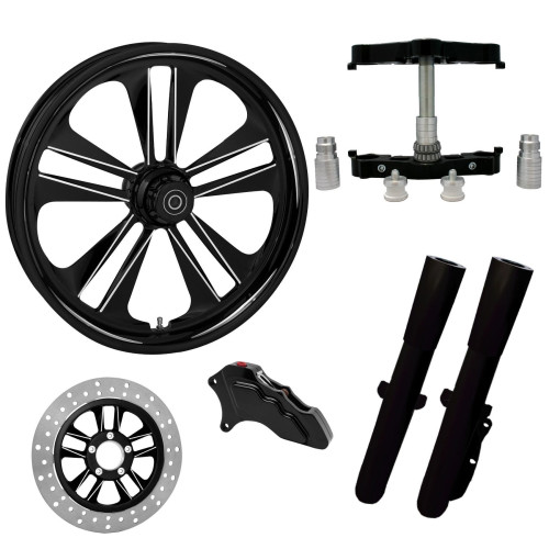PartzBiz HD: 4420276-Crank Eclipse 23 ” ยางล้อด้านเดียวพร้อมท่อนล่างและตัวเลื่อน Raked Triple Trees | ข้อเหวี่ยง-SNGL-ECL-KIT-23PCKG