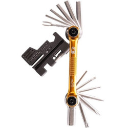 PartzBiz HD DS38120671 - Crankbrothers 16405 M20 Multitool Hex Torx ประแจเครื่องมือโซ่ทอง/สีดำ PartzBiz HD DS38120671 - Crankbrothers 16405 M20 Multitool Hex Torx ประแจเครื่องมือโซ่ทอง/สีดำ