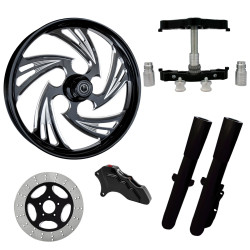 PartzBiz HD CRISIS-SNGL-ECL-KIT-23PCKG - Crisis Eclipse 23" Wheel Tire Single Side w/ Raked Triple Trees Lowers & Sliders | CRISIS-SNGL-ECL-KIT-23PCKG