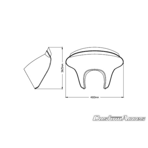 PartzBiz HD: 4420213-Custom Acces Batwing SML แฟริ่ง Smoke Honda Rebel CMX 300 500 17-Up BTM0002H