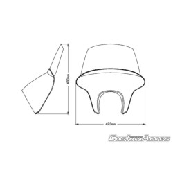 PartzBiz HD TR304772 - Custom Access Batwing SML Fairing Smoke Windscreen Harley Street XG750 16-Up