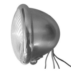 PartzBiz HD MW8-137 - Custom Chopper 4-1/2" Chrome Mini Headlamp 12 Volt 30 Watt Hi Lo Sealed Beam
