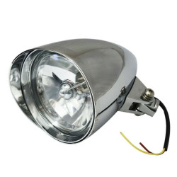PartzBiz HD DNA-M-HL-0104 - Custom Chopper Chrome 6" Billet Headlight Harley Softail Dyna FXD FLST FXST 12V