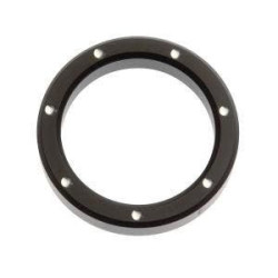 PartzBiz HD 677701 - Custom Chrome Black Contrast Dimpled 2" Instrument Gauge Bezels for Harley FLH/T Dash | 677701