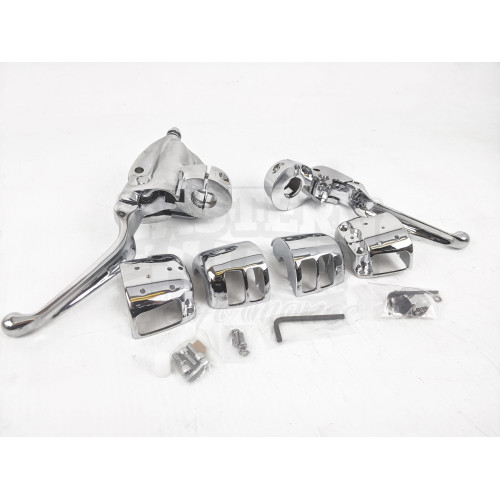 PartzBiz HD: 4420171-Chrome Dual Disc Handlebar Controls 11/16 Bore 96-06 Harley Road King XL Dyna PartzBiz HD: 4420171-Chrome Dual Disc Handlebar Controls 11/16 Bore 96-06 Harley Road King XL Dyna
