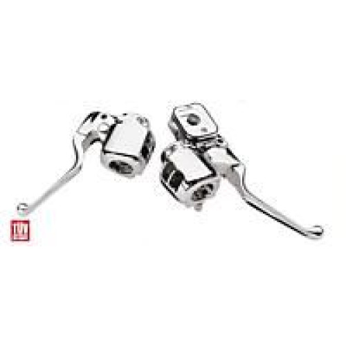 PartzBiz HD: 4420172-Custom Chrome Single Disc 9/16" Handlebar Controls for Harley 96-06 | 23265