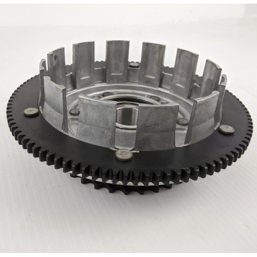 PartzBiz HD: 4420173-Custom Chrome Clutch Shell & Sprocket w Ring OE Repl 37707-98A Harley Big Twin 98-06