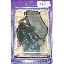 PartzBiz HD 8009055 - Custom Chrome Ferodo Organic Rear Brake Pads for Harley 06-07 Softail Dyna  | 8009055