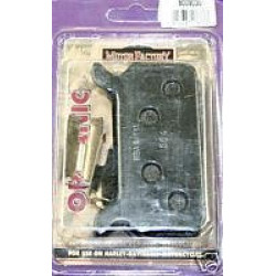 PartzBiz HD 8009030 - Custom Chrome Ferodo Rear Brake Pads for 86-99 Harley FLH | 