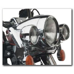 PartzBiz HD 15-552 - Custom Chrome Frenched Chrome Headlamp Trim Ring 83-17 Harley w/ 7" Headlight  