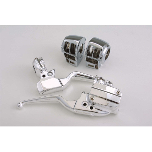 PartzBiz HD: 4420184-Custom Chrome H/Bar Controls for Harley Touring w /Radio | 627701