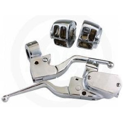 PartzBiz HD 627707 - Custom Chrome Handlebar Control Switch Housing Levers Kit for Harley XL 07-13 | 627707 PartzBiz HD 627707 - Custom Chrome Handlebar Control Switch Housing Levers Kit for Harley XL 07-13 | 627707