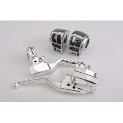 PartzBiz HD 627703 - Custom Chrome Handlebar Controls 5 Button Switches Levers for 08-13 Harley FLH/T | 627703 PartzBiz HD 627703 - Custom Chrome Handlebar Controls 5 Button Switches Levers for 08-13 Harley FLH/T | 627703