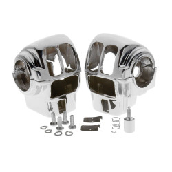 PartzBiz HD 652016 - Custom Chrome Handlebar Switch Housings for Harley Touring Models 96-06 Radio Only | 652016 PartzBiz HD 652016 - Custom Chrome Handlebar Switch Housings for Harley Touring Models 96-06 Radio Only | 652016