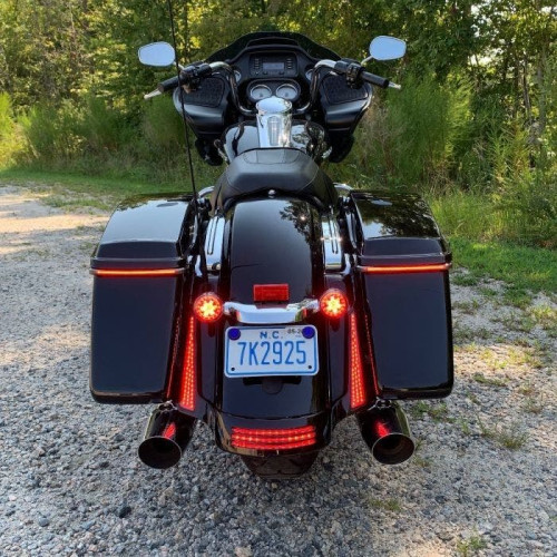 PartzBiz HD: -Custom Dynamics Black Red Lens Fascia LED Panel Harley FLHX FLTRX FLHRS 14-Up 2040-2512 20402512 CD-FASCIA-BCMBR FLTRX FLTRXS FLHRXS FLHX FLHXS road glide street