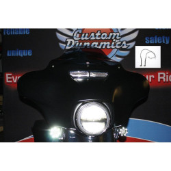 PartzBiz HD HD-VENT-LED-KIT - Custom Dynamics LED Fairing Vent Light Kit for Harley Batwing FLH/T 14-16 | HD-VENT-LED-WHT