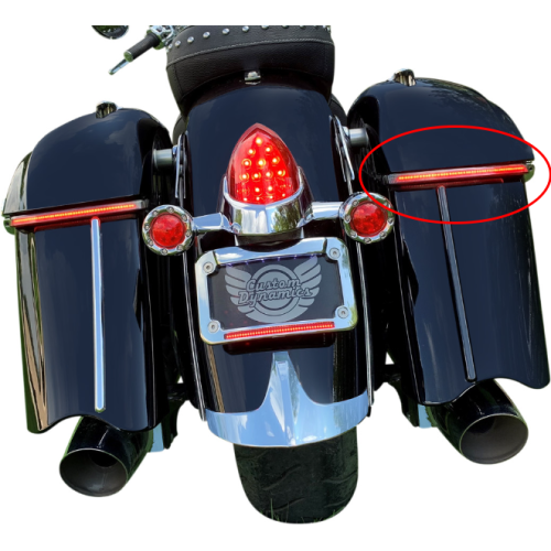 PartzBiz HD: -Custom Dynamics Low Profile Saddlebag Lights Red Lens Chrome Trim Indian 15-Up