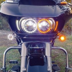 PartzBiz HD PB-BR-AW-JAE-BS - Custom Dynamics Bullet Ringz JAE Chrome Amber White LEDs Smoke Front Turn Signal | BTRC-AW-JAE-S