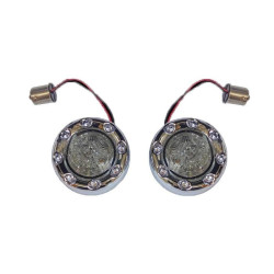 PartzBiz HD PB-BR-RR-56-CS - Custom Dynamics PRObeam Chrome Bullet Ringz 1156 Rear LED Turn Signal Smoke Lens