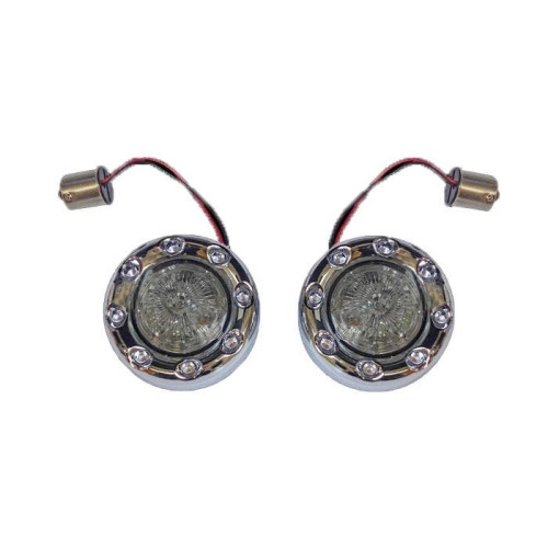 PartzBiz HD: -Custom Dynamics PRObeam Chrome Bullet Ringz 1156 Rear LED Turn Signal Smoke Lens