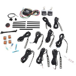PartzBiz HD TMWK3BM6 - Custom Dynamics TMWK3BM6 Full Motorcycle LED Accent Light Kit w/ Bluetooth | TMWK3BM6