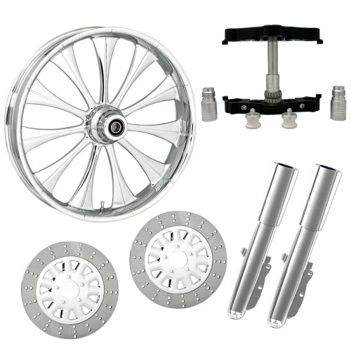 PartzBiz HD: 4419079-Cynical Chrome 23" Wheel Tire Dual Rotors w/ Raked Triple Trees Lowers & Sliders | CYNICAL-DUAL-CHR-KIT-PCKG PartzBiz HD: 4419079-Cynical Chrome 23" Wheel Tire Dual Rotors w/ Raked Triple Trees Lowers & Sliders | CYNICAL-DUAL-CHR-KIT-PCKG
