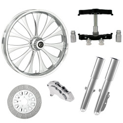 PartzBiz HD CYNICAL-SNGL-CHR-KIT-23PCKG - Cynical Chrome 23" Wheel Tire Single Side w/ Raked Triple Trees Lowers & Sliders | CYNICAL-SNGL-CHR-KIT-23PCKG