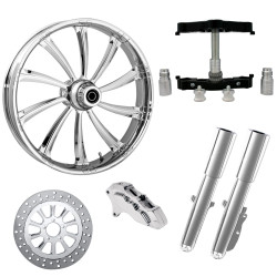 PartzBiz HD CYPHER-SNGL-CHR-KIT-23PCKG - Cypher Chrome 23" Wheel Tire Single Side w/ Raked Triple Trees Lowers & Sliders | CYPHER-SNGL-CHR-KIT-23PCKG