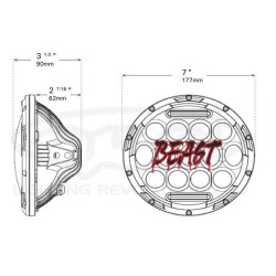 PartzBiz HD TR481233 - Cyron ABIG7-B6K Black Beast LED ไฟหน้า 7 นิ้ว Harley & รุ่นเมตริก 481233 Touring Bagger Dresser PartzBiz HD TR481233 - Cyron ABIG7-B6K Black Beast LED ไฟหน้า 7 นิ้ว Harley & รุ่นเมตริก 481233 Touring Bagger Dresser